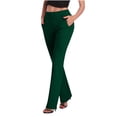 thumbnail image 2 of IROINNID Women's Casual Temperament Pants Solid Elastic Waist Slim Flare Comfy Trousers, 2 of 6