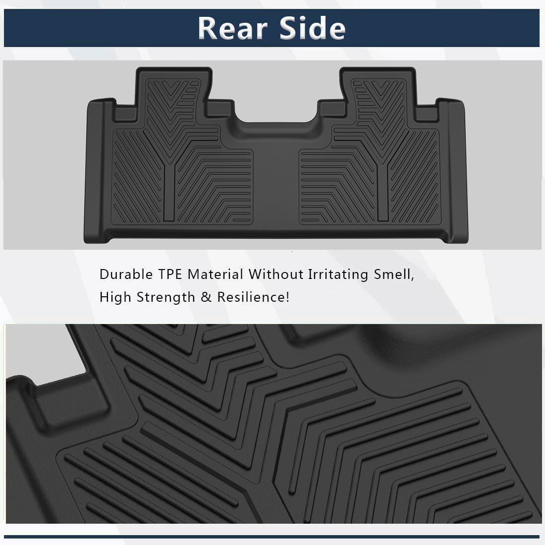 RVNI Custom Fit Floor Mats Compatible with 2015-2023 Ford F-150 SuperCab/Extended Cab with 1st Row Bench Seats Only, All Weather Protection 2 Row Floor Liner Set Black
