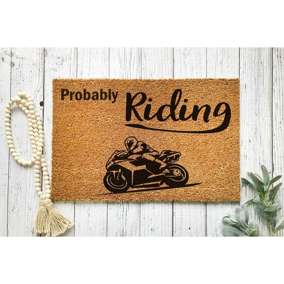 Doormat Probably Riding Motorcycle Dirt Bike Gift For Dad Welcome Mat (18" x 30") #5032