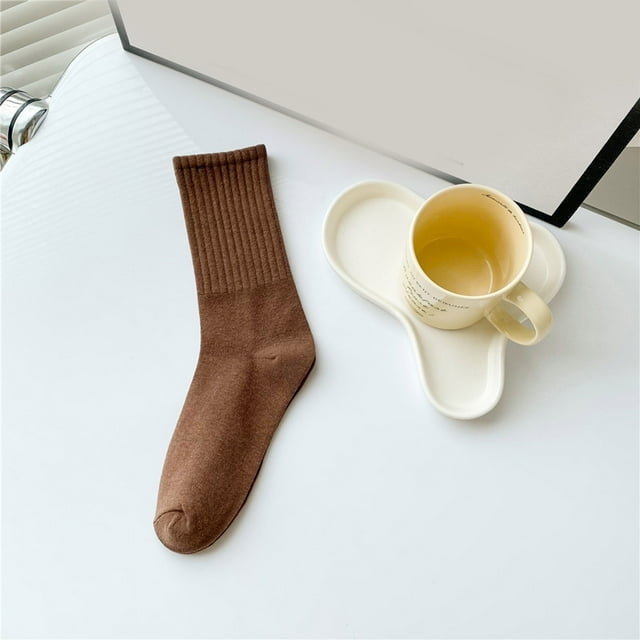 Womens Socks Solid Color Socks Colorful Lightweight Cotton Pile Socks Athletic Socks