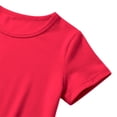 thumbnail image 6 of CPNG Girls Soft Knit Dress Round Neck Short Sleeve A Line Ruffled Dress Summer Casual Dress Homewear Dress Sleepwear Dress(Red,11-12 Years), 6 of 9