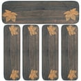 thumbnail image 3 of Miangastore 5Pcs Stair Mats Step Covers Brown Polyester Coral Fleece Maple Leaf Plank Pattern Anti-slip for Home Use, 3 of 8