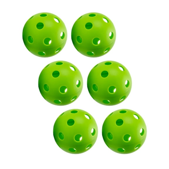 harayaa Indoor Pickleball Balls 26 Holes Professional Golf Hollow Ball for Indoor Courts Green 6pcs