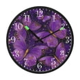 thumbnail image 2 of Voice Activated Clock with Glow Light 12 Inch Large Silent Wall Clock Battery Operated for Home Decor Glowing Purple Butterfly, 2 of 8