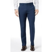 Kenneth Cole Reaction BLUE Men's Modern-Fit Micro-Check Dress Pants, US 38x32