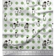 thumbnail image 1 of Soimoi polyester Crepe Fabric Dot & Penguin Ocean Print Fabric by Yard 52 Inch Wide, 1 of 3