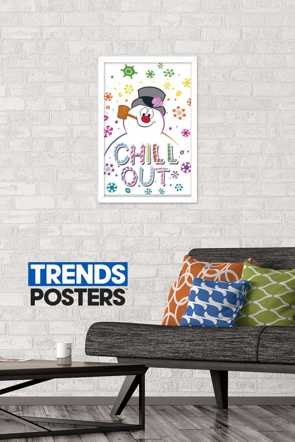 Frosty The Snowman - Chill Out Wall Poster, 14.725" x 22.375", Framed