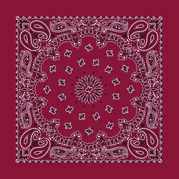 Hav-A-Hank Paisley Bandana - Burgundy, 22" W x 22" L