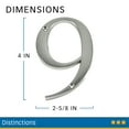 thumbnail image 3 of Distinctions House Number 9, 4" x 2.625", Zinc, Nickel Finish, 1 Pack, 3 of 8