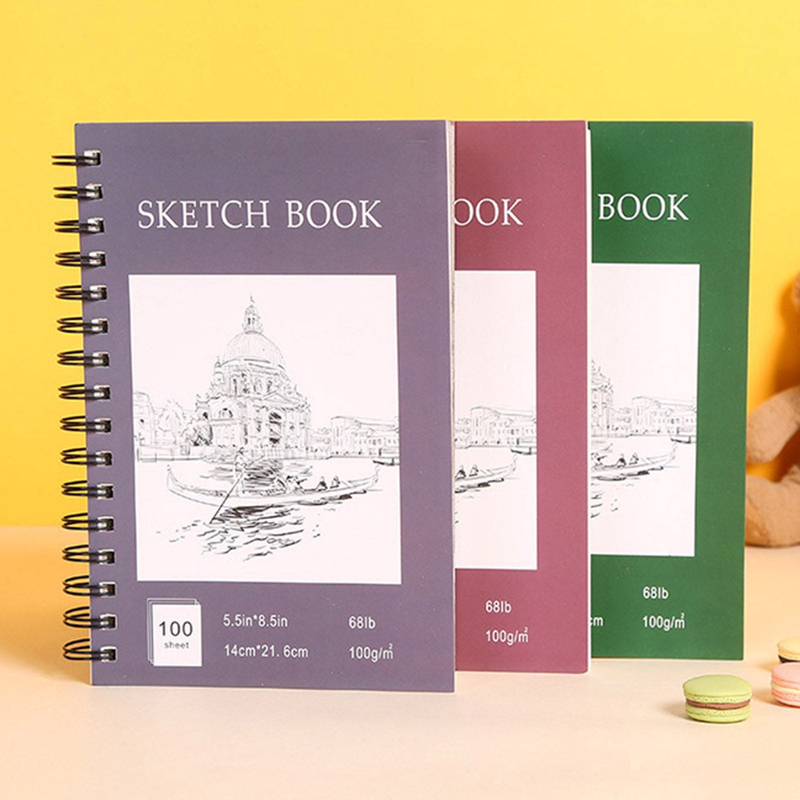 Homerr Acid-free Paper Sketchbook Spiral Bound Sketchbook A4 Hardcover Sketch Book - Spiral Bound, 100 Sheets, Acid-Free for Art Students