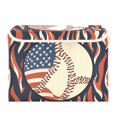 thumbnail image 7 of Yayeee Collapsible Cube Storage Bin with Lid Fabric Closet Decorative Basket with Handles, Baseball Pattern, 7 of 7