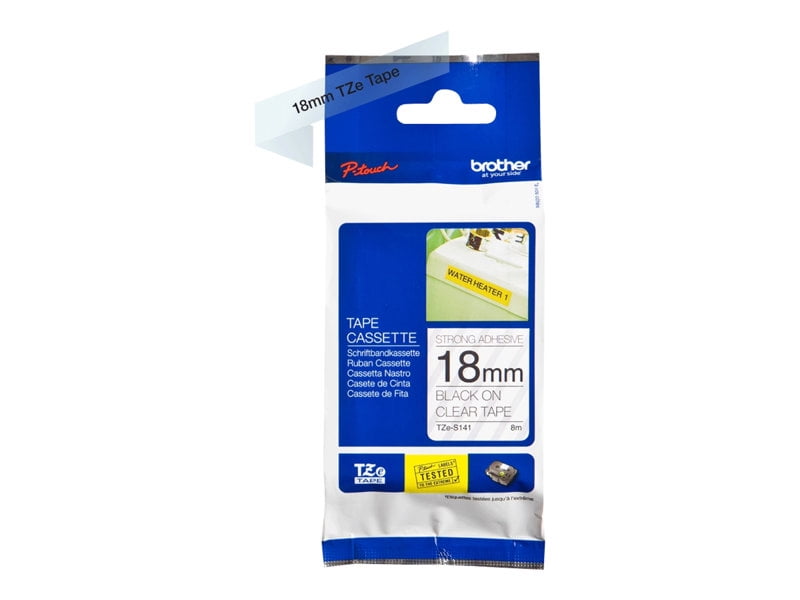 TZ-S141 3//4/" BROTHER Black on Clear Extra Strength P-touch Tape,NEW