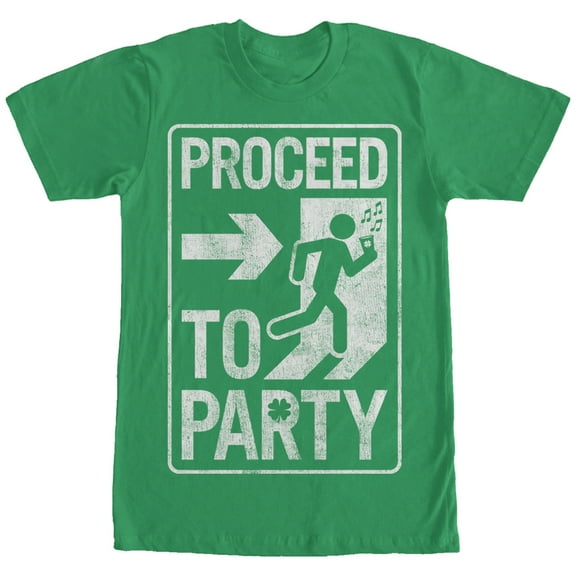 Men's Lost Gods Saint Patrick's Day Proceed to Party  Graphic Tee Kelly Green Medium