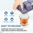 thumbnail image 5 of Lumikrypt 2 Pack Ice Cube Tray with Lid , Silicone Ice Tray Molds with Iron Base for Freezer,  BPA Free, Big Square Ice Cube for Whiskey, Cocktails, Juices, 5 of 7