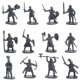 thumbnail image 2 of Figuras de acción de soldados de juguete de plástico con espadas, color gris, paquete de 200 piezas, 2 of 5