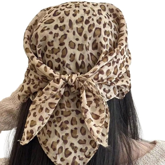Versatiles Leopard Pattern Headwrap Soft Polyester Leopard Print Head Scarf