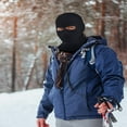 thumbnail image 4 of CHUANK Bonnet Tricoté à 2 Trous pour le Visage, Cagoule d'Hiver Chaude pour Sports Extérieurs (Rose Rouge), 4 of 7