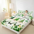 thumbnail image 4 of jejeloiu Lucky Leaf Clover Twin Sheet Sets,Happy St Patricks Day Twin Fitted Sheet,Cartoon Gnome Flat Sheet For Kids,Breathable Home Decor,3-Piece, 4 of 7