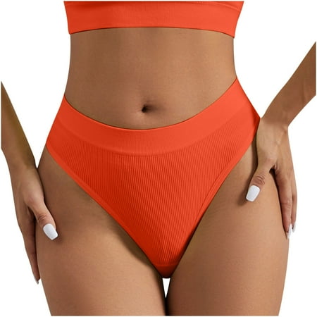 SHTXOZHI Womens Breathable Seamless Thong Panties Mid Waisted Invisible Stretch Underwear No Show Panty