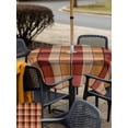 thumbnail image 5 of Outdoor Tablecloth with Umbrella Hole for Patio/Picnic/Party/Camping, Red Brown Plaid Waterproof Table Cloth Square Cover Washable, Modern Abstract Ombre Gingham Checkered (54"x 54"), 5 of 8