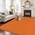 thumbnail image 3 of Orange Large Area Rugs for Bedroom Living Room, Soft Non Slip Carpet Bedside Rug, Pure Orange Rectangular Floor Cover Kitchen Accent Rug 6'x9' for Dining Room/Office, 3 of 9
