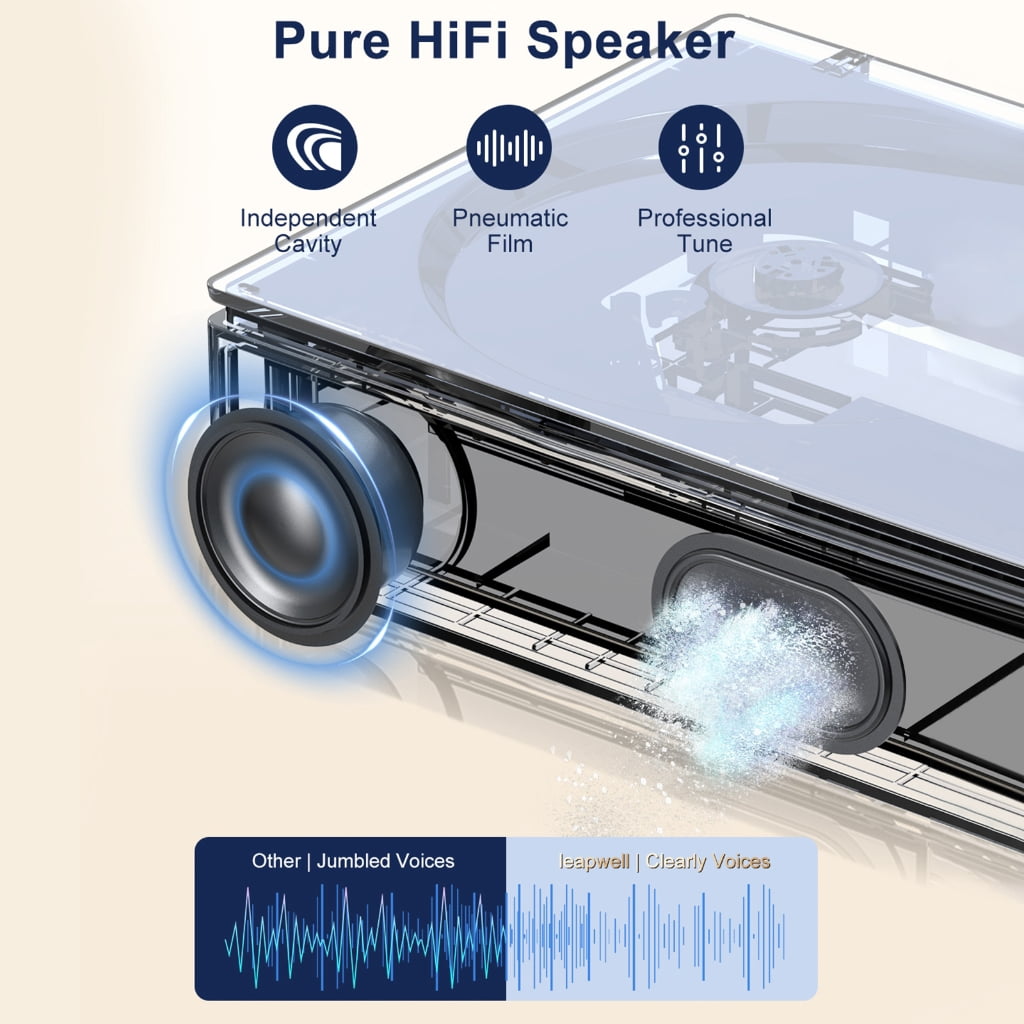 Miiottaa Portable Bluetooth-compatible Desktop Record Player for Home Speaker Rechargeable