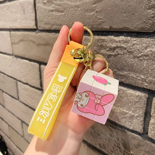 Sanrio-llavero de cubo mágico de Hello Kitty para chica, llaveros Kawaii de dibujos animados, regalo Fivean unisex