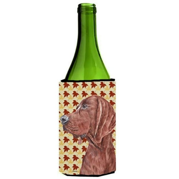 Redbone Coonhound Fall Leaves Wine bottle sleeve Hugger  24 Oz.