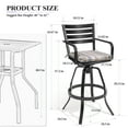 thumbnail image 6 of Crestlive Products Outdoor Cast Aluminum Swivel Bar Stool with Cushion (Set of 2), 6 of 7