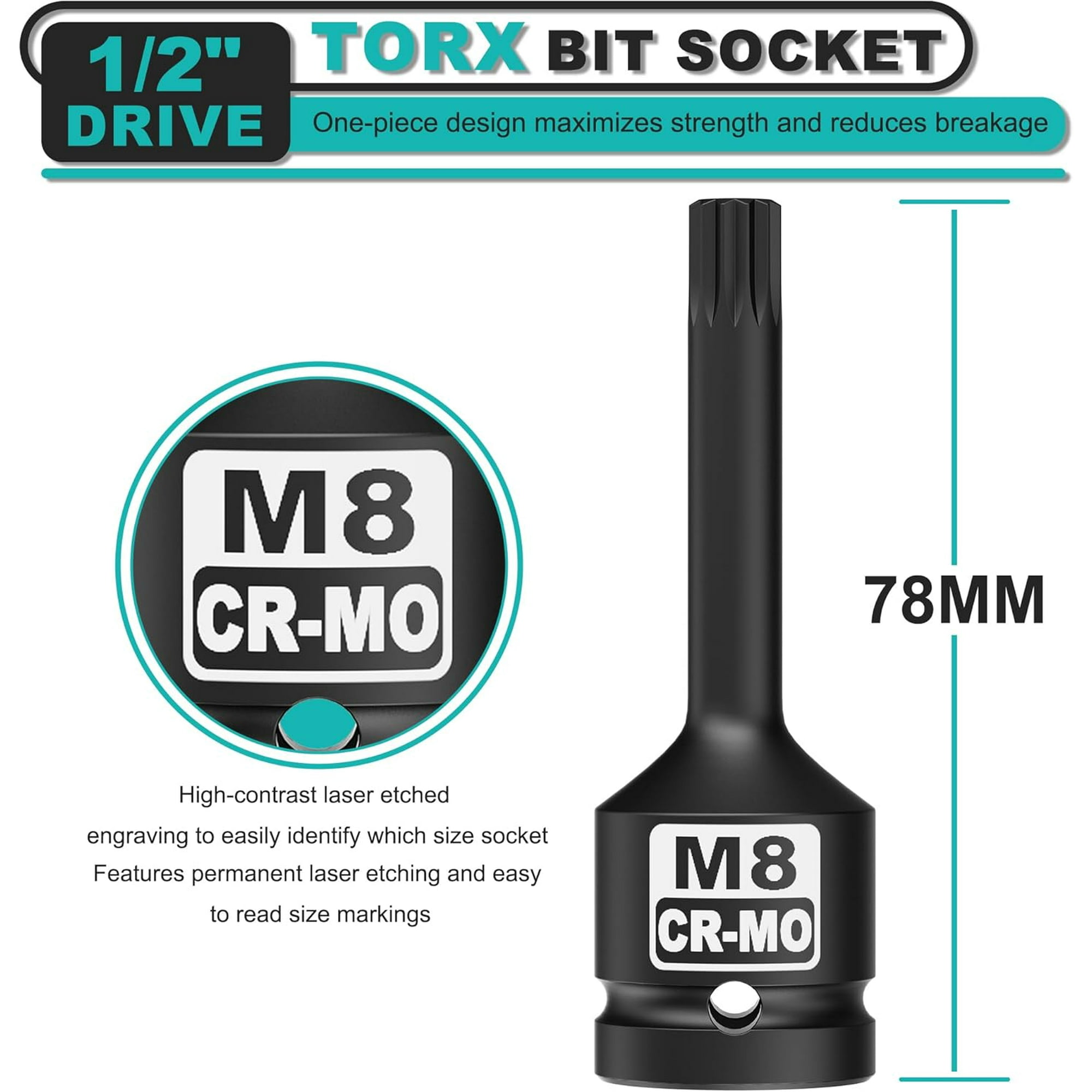 MAO　1223 shiyou-M8 XZN Triple Square Bit Socket with 1/2-Inch Drive