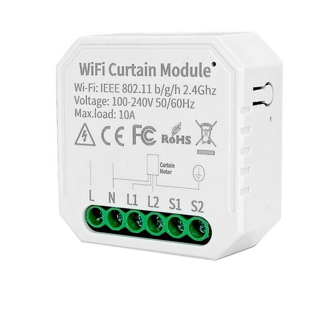 Tuya Module de Rideau Intelligent Wi-Fi avec Commutateur Application Télécommande 100-240 Vc pour Commande Vocale à la Maison