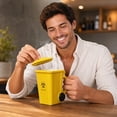 thumbnail image 2 of Tuvgenk Trash Can Coffee Mug with Lid 4.5 inch Funny Recycling Bin Ceramic Cup for Office Desk and Gag Gift Yellow, 2 of 5