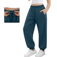 thumbnail image 5 of NAISIBABY Boys Girls Sweatpants, Drawstring with Pockets Tapered Leg Loose Casual Jogger Pants Light Blue Size 11T, 5 of 9