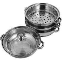 STOBOK 1Pc Stainless Steel Steamer Pot Four Layer Stackable Multipurpose Cooking Cooker