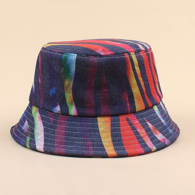 Sombrero de cubo Patrón de rayas multicolor Gorra de ala ancha plegable ajustable Gorra de pescador Abanopi Sombrero de copa