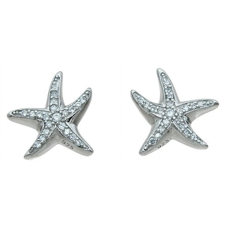 925 Sterling Silver Star Fish Stud Earrings Makes Unique Woman Birthday Gift Ideas, Star Fish Sterling Silver Earrings