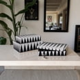 thumbnail image 2 of Triangle Pattern Decorative Box for Home Decor - Modern Resin and Wood Boxes with Lids for Jewelry, Keepsakes, and Bedroom - Storage Organizer for Bathroom - Set of 3, 4", 3", 3", Black & White, 2 of 10