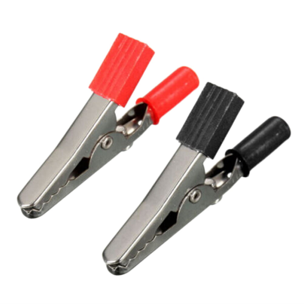 2X Red Black Alligator Clip Clamp to 4mm Banana Female Jack Test Adapter 55mm RS 