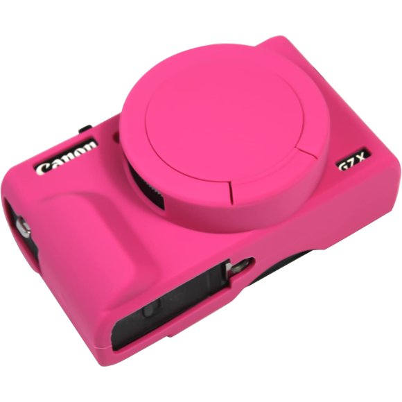ERDS-Case for Canon Powershot G7 X Mark III Digital Camera, Soft Silicone Protective Cover with Removable Lens Cover for Canon Powershot G7X Mark III DSLR Camera (Rose)