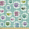 thumbnail image 2 of Ambesonne Tea Party Fabric by the Yard Upholstery, Various Cups and Mugs, 1 Yard, Multicolor, 2 of 5