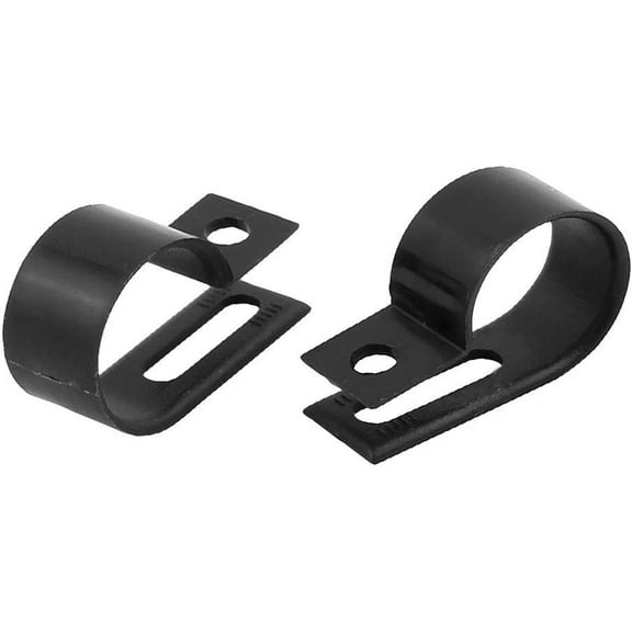 New 2Pcs Nylon Featured R Type 3/4" reliable efficacy 19mm Cable Cord Wire Clamp Clip Fastener Black(id:2a0 9d a7 afc)