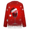 thumbnail image 5 of miqiqism Women's Santa Claus Printed Hooded Trendy Fleece Lined Pullover Sweaters Lady Casual Crew Neck Long Sleeves Sweater Thermal Underwear Loungewear,R#04_Red,Medium, 5 of 5