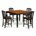 thumbnail image 2 of East West Furniture Chelsea 5-Piece Wooden Dining Set in Black/Cherry/Brown, 2 of 4