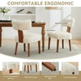 thumbnail image 7 of Modern Linen Dining Chairs (Set of 2) – Armless with Curved Backrest, Solid Wooden Legs for Dining Room & Living Room, 7 of 7