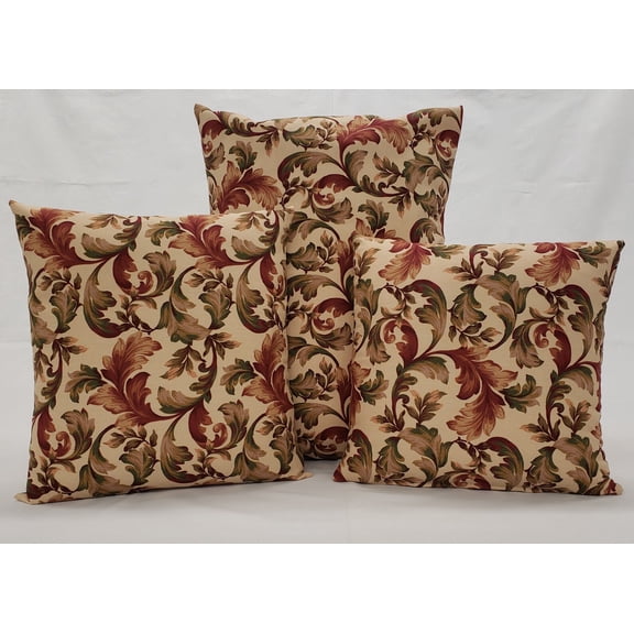Autumn Fall Floral Leaves Pillowcase / Pillow Cover (12 x 12)