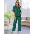 thumbnail image 4 of DARING DIVA Women's Maternity Nursing Pajama Sets Breastfeeding Button Down S Deep Green, 4 of 7