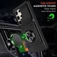 thumbnail image 3 of For Samsung Galaxy A16 A26 A36 A56 Phone Case Magnetic bracket Card Holder Rotated Ring Kickstand Heavy Shockproof Wallet Case, 3 of 8