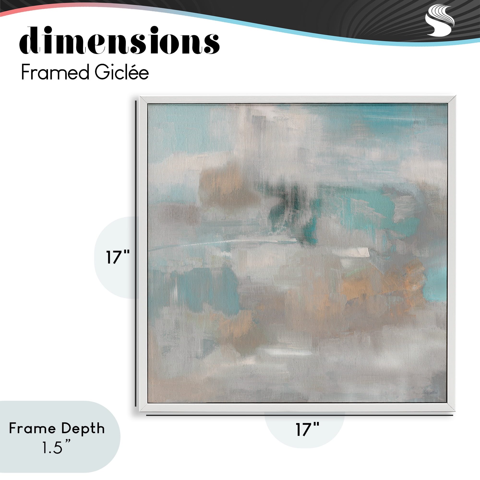 Stupell Industries Serene Soft Abstract Study White Framed Giclee Art, design by Sally Swatland