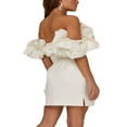 thumbnail image 4 of Robe Crayon Moulante à Manches Bouffantes pour Femmes Robe de Cocktail Formelle Soirée Robe de Bal Tenue de Club, 4 of 6