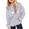 thumbnail image 4 of Preppy Heart Hoodies for Youth Girls Long Sleeve Pullover Oversizied Valentines Sweatshirt Kids Cute Loose Casual Tops, 4 of 4